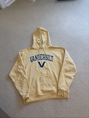 Champion Gold Vanderbilt Pullover Hoodie with Black Logo